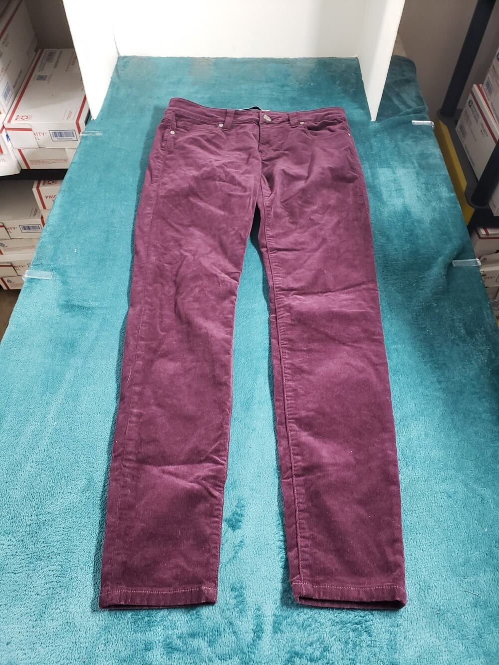 Cabi Jeans Size 6 Womens Purple Pants Corduroy Stretch Ladies Mid Rise Skinny
